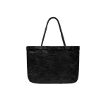 St. Agni Wide Bagu Woven Tote in Black