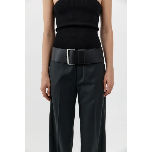 St. Agni Wide Classic Belt in Black, view 2