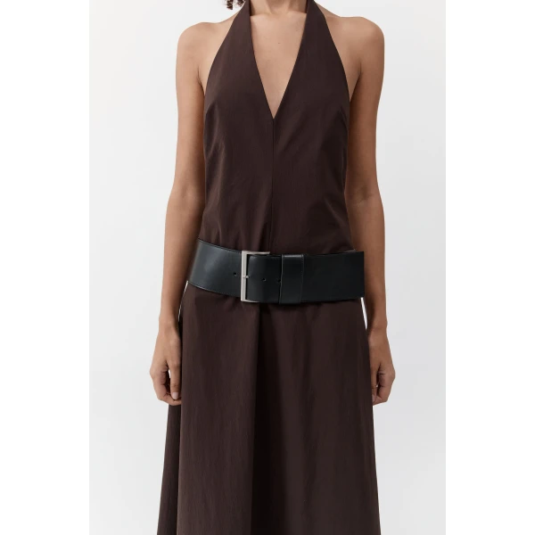 St. Agni Wide Classic Belt in Black, view 5