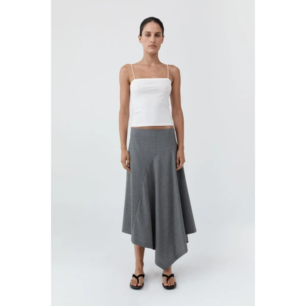 St. Agni Wool Asymm Skirt in Pumice, view 2