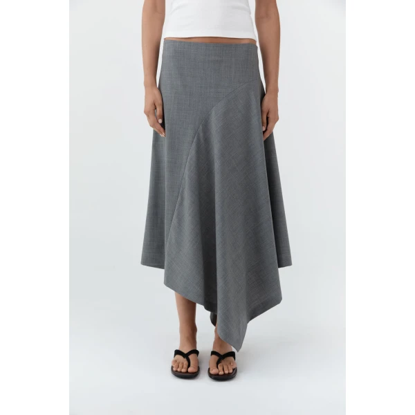 St. Agni Wool Asymm Skirt in Pumice, view 3