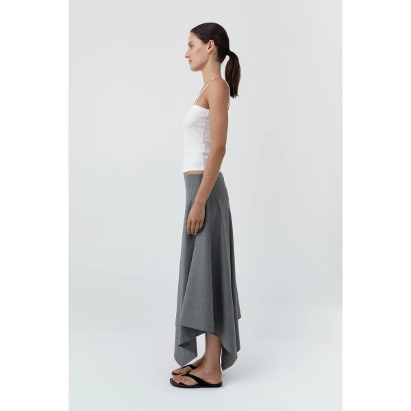 St. Agni Wool Asymm Skirt in Pumice, view 4