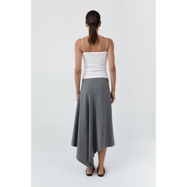 St. Agni Wool Asymm Skirt in Pumice, view 5