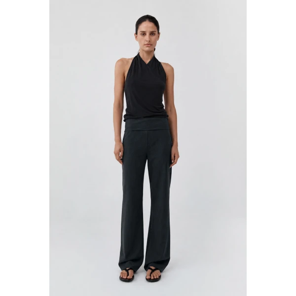 St. Agni Wool Blend Studio Pants in Dark Graphite, view 2