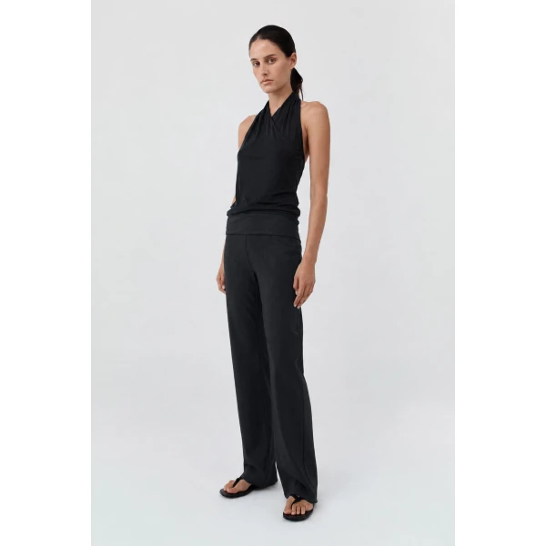 St. Agni Wool Blend Studio Pants in Dark Graphite, view 4