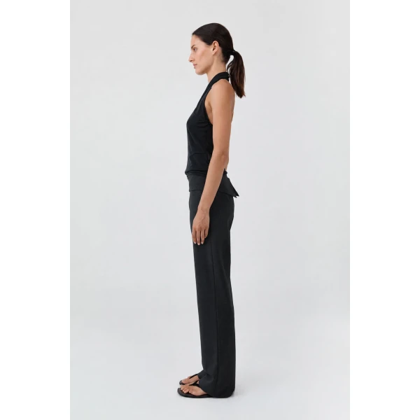 St. Agni Wool Blend Studio Pants in Dark Graphite, view 5