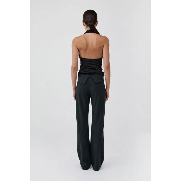 St. Agni Wool Blend Studio Pants in Dark Graphite, view 6