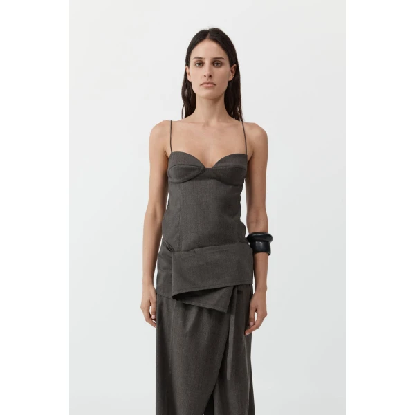 St. Agni Wool Cami in Mulch, view 2