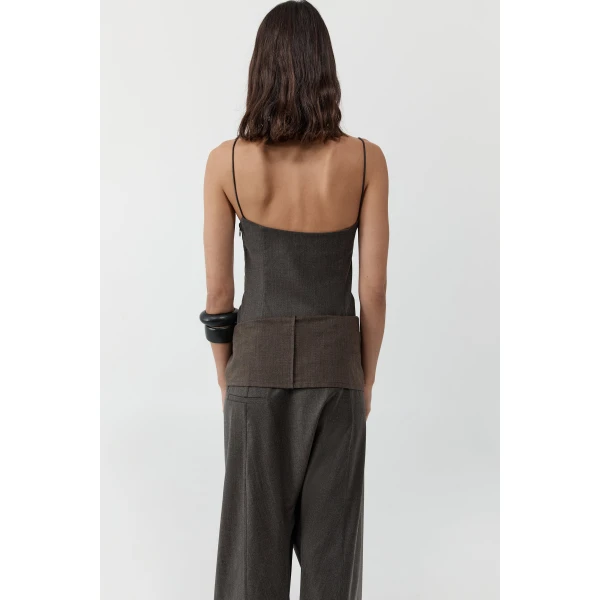St. Agni Wool Cami in Mulch, view 6