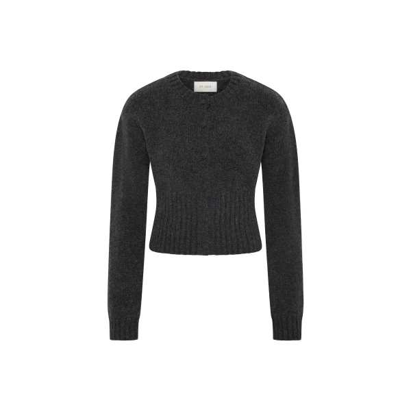 St. Agni Wool Cardigan in Dark Charcoal Melange
