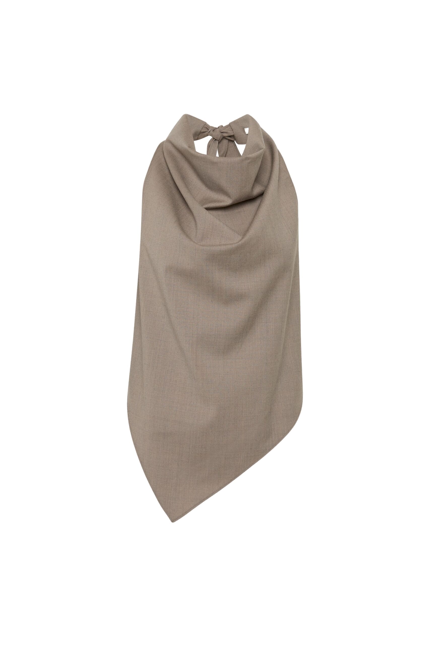 St. Agni Wool Cowl Backless Top in Light Taupe | Tops | Coveti St. Agni Wool Cowl Backless Top in Light Taupe