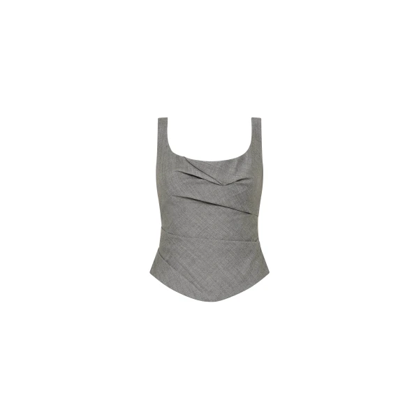 St. Agni Wool Draped Bodice in Cobblestone
