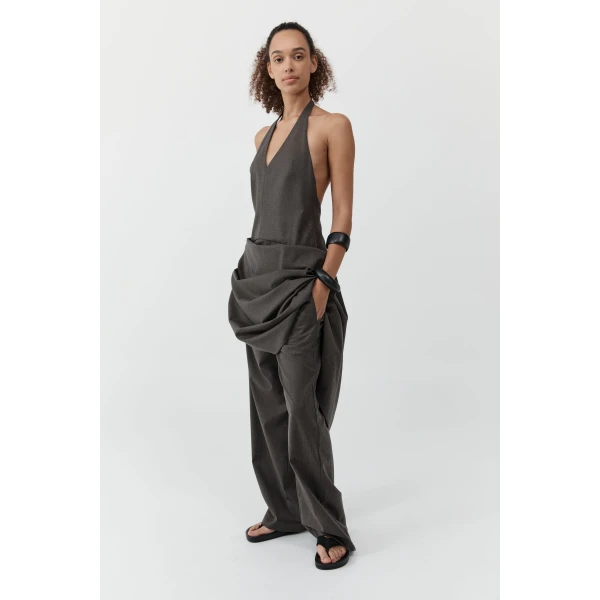 St. Agni Wool Everyday Pants in Mulch, view 4