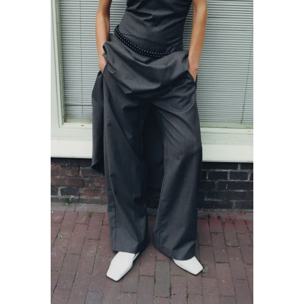 St. Agni Wool Everyday Pants in Mulch, view 5