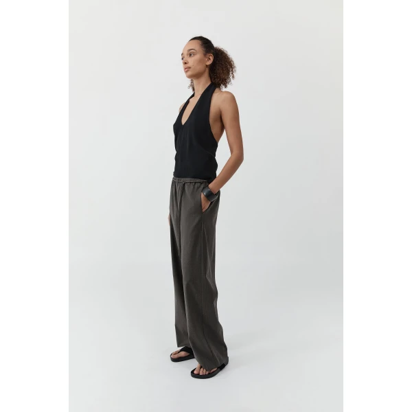 St. Agni Wool Everyday Pants in Mulch, view 6