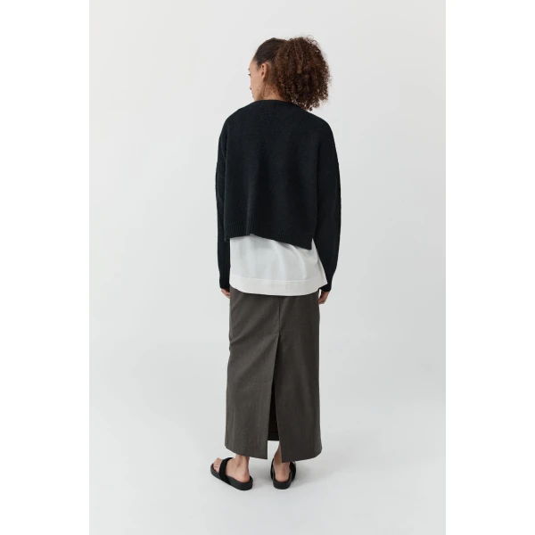 St. Agni Wool Everyday Skirt in Mulch, view 5
