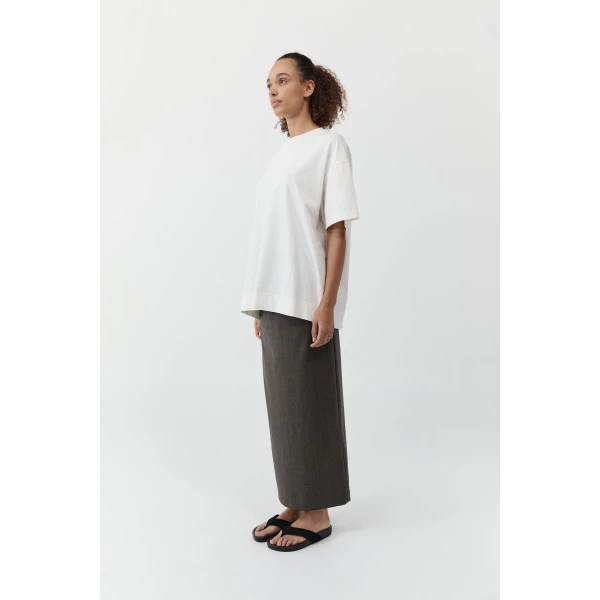 St. Agni Wool Everyday Skirt in Mulch, view 6