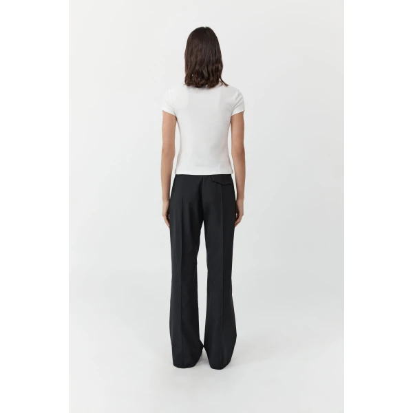 St. Agni Wool Pinstripe Pintuck Pants in Fine Pinstripe, view 6