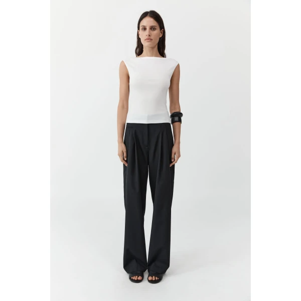 St. Agni Wool Pinstripe Pocket Pants in Fine Pinstripe, view 2