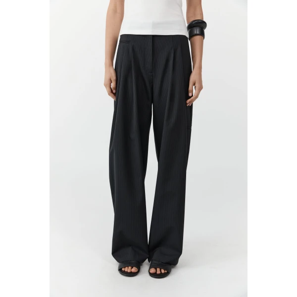 St. Agni Wool Pinstripe Pocket Pants in Fine Pinstripe, view 6