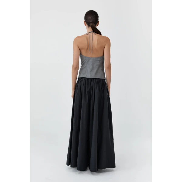 St. Agni Wool Rouleau Halter Top in Pumice, view 5