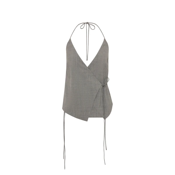 St. Agni Wool Rouleau Halter Top in Pumice