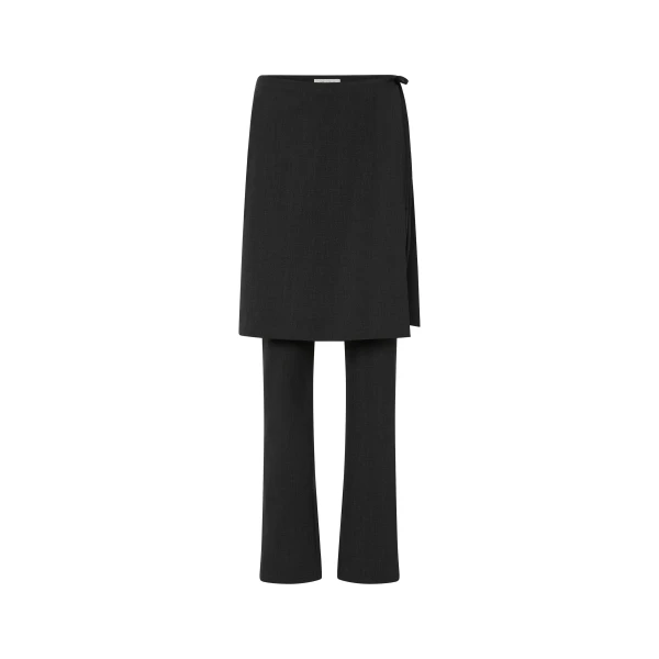 St. Agni Wool Sarong Pants in Dark Graphite