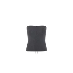 St. Agni Wool Strapless Top in Iron Melange