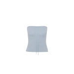 St. Agni Wool Strapless Top in Light Steel