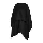 St. Agni Wool Twill Poncho in Black