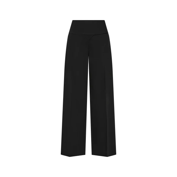 St. Agni Wool Wide Waistband Pants in Black