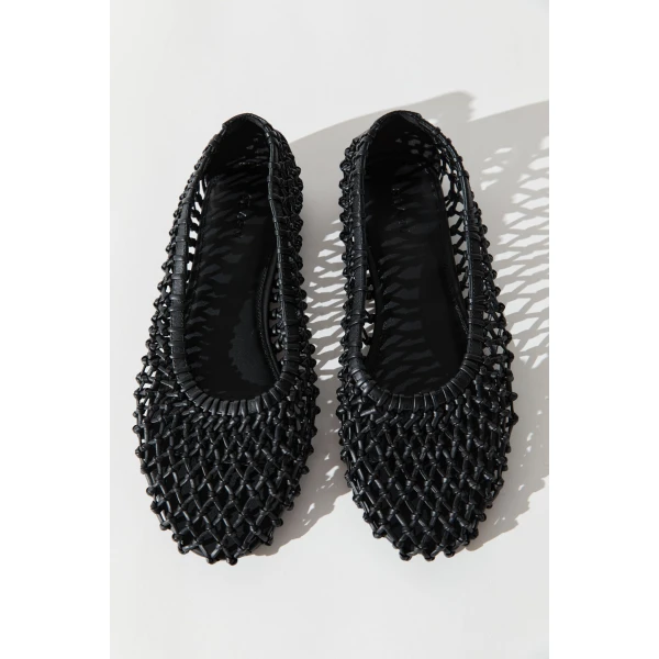 St. Agni Woven Ballerina Flat in Black, view 5