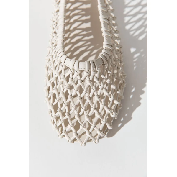 St. Agni Woven Ballerina Flat in Off White, view 3