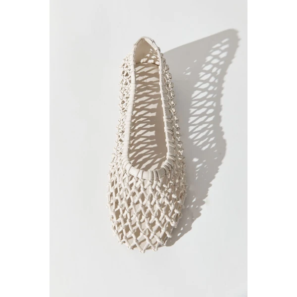 St. Agni Woven Ballerina Flat in Off White, view 6