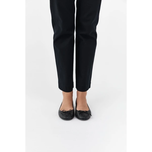 St. Agni Woven Bow Ballet Flat in Black Woven, view 4