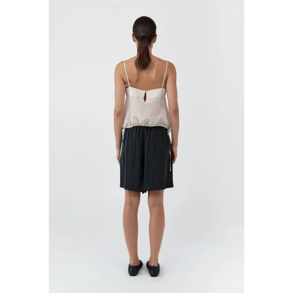 St. Agni Woven Check Drawstring Cami in Soft Ash, view 5