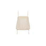 St. Agni Woven Check Drawstring Cami in Soft Ash