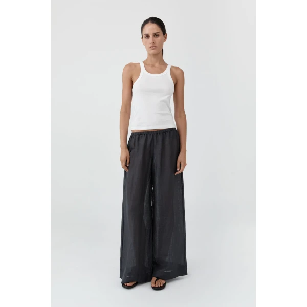 St. Agni Woven Check Relaxed Pants in Iron Glaze, view 2