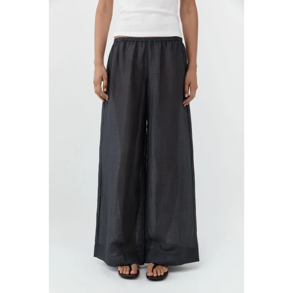St. Agni Woven Check Relaxed Pants in Iron Glaze, view 3