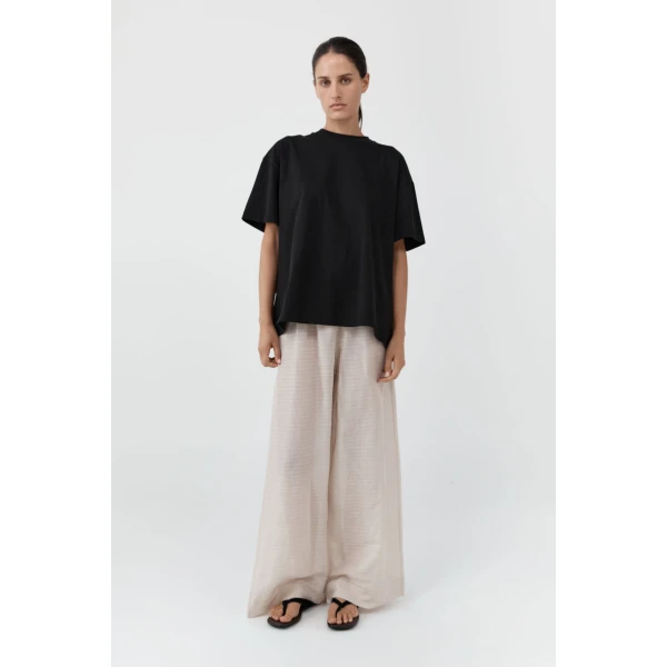 St. Agni Woven Check Relaxed Pants in Soft Ash, view 2