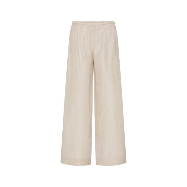 St. Agni Woven Check Relaxed Pants in Soft Ash