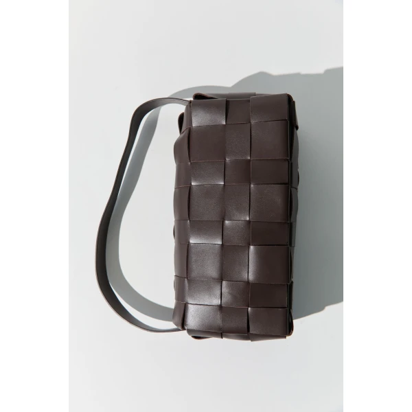 St. Agni Woven Envelope Slim Tote in Chocolate, view 4