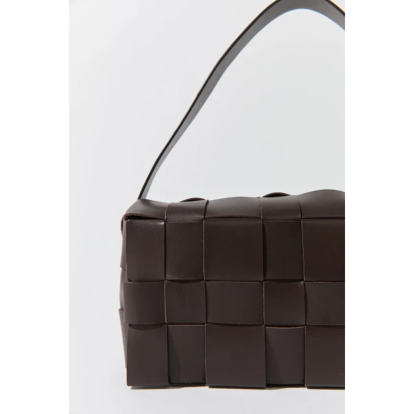 St. Agni Woven Envelope Slim Tote in Chocolate, view 6