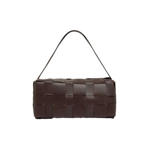Woven Envelope Slim Tote in Chocolate