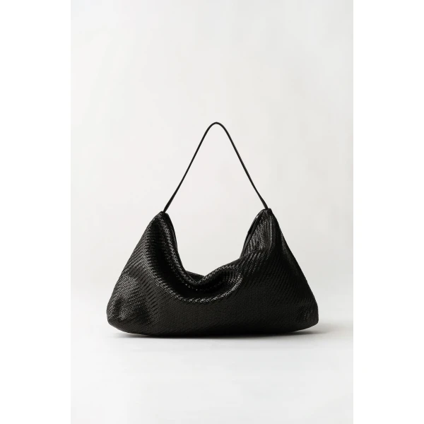 St. Agni Woven Hobo Bag in Black, view 2