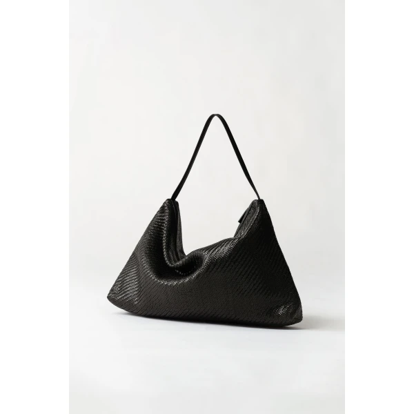 St. Agni Woven Hobo Bag in Black, view 4