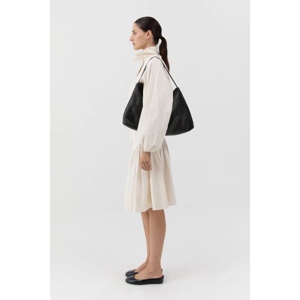 St. Agni Woven Hobo Bag in Black, view 5
