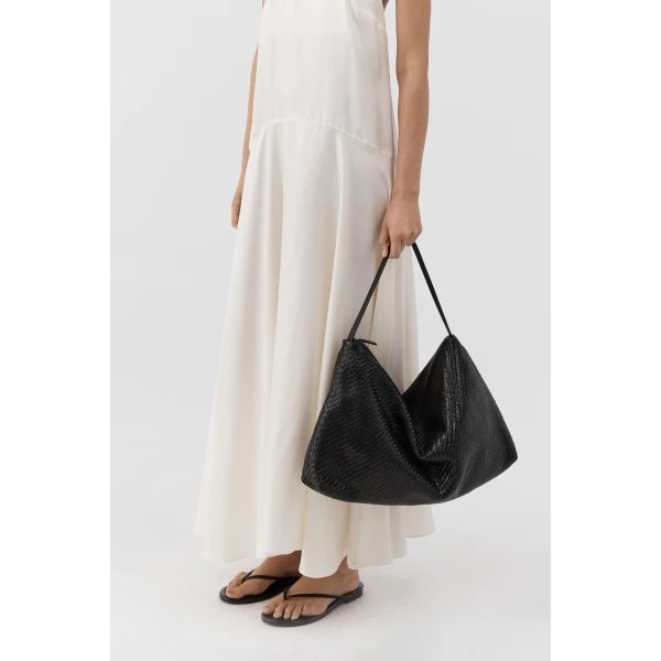 St. Agni Woven Hobo Bag in Black, view 6