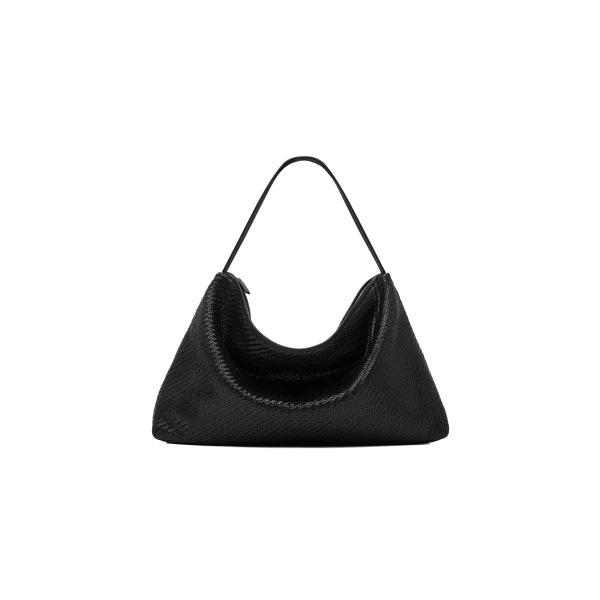 Woven Hobo Bag in Black