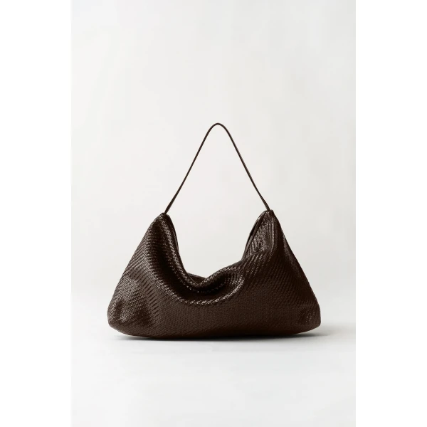 St. Agni Woven Hobo Bag in Coffee, view 2